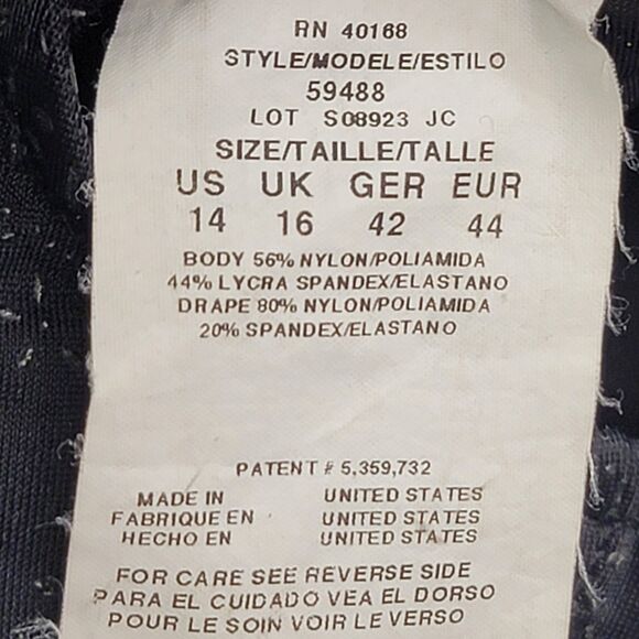 Miraclesuit One Piece Swimsuit Surplice Neck Ruched Bodice in Black/Silver 14 - Picture 9 of 12